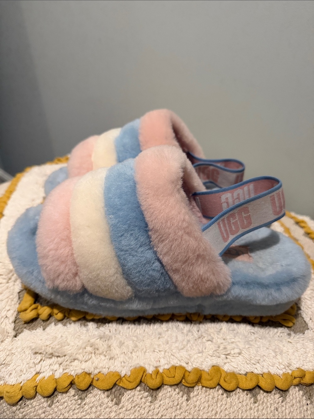 UGG womens Slide - Pastel Pink Blue Cream
